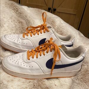 Purple and Gold Men's Nike Court Vision sneakers